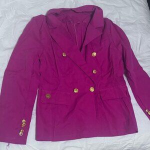 Women's Double-Breasted Magenta and Navy Blue Lightweight Blazers